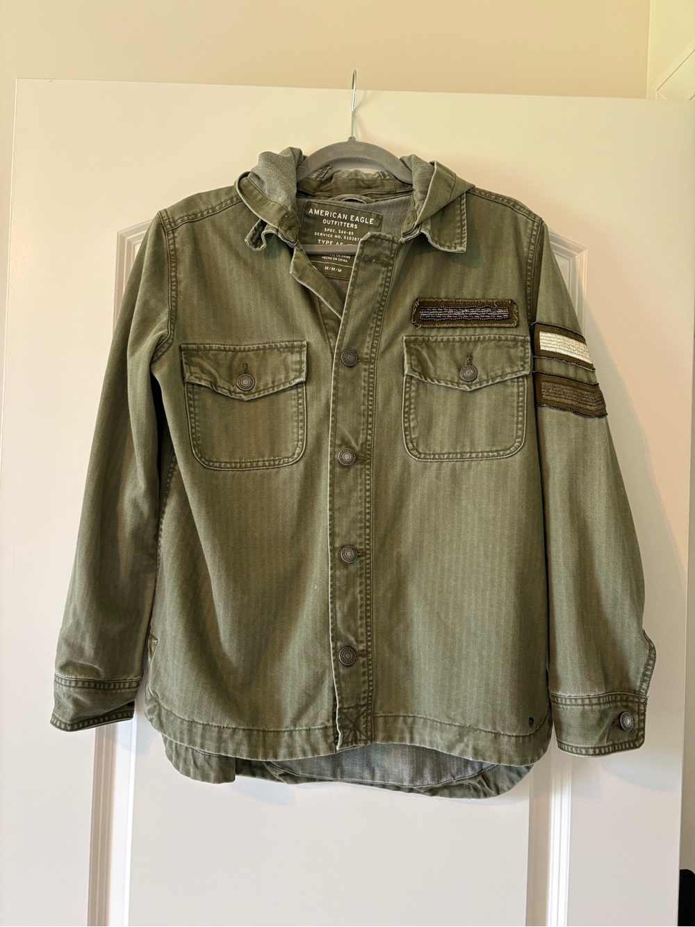 American Eagle utility style jacket with beading